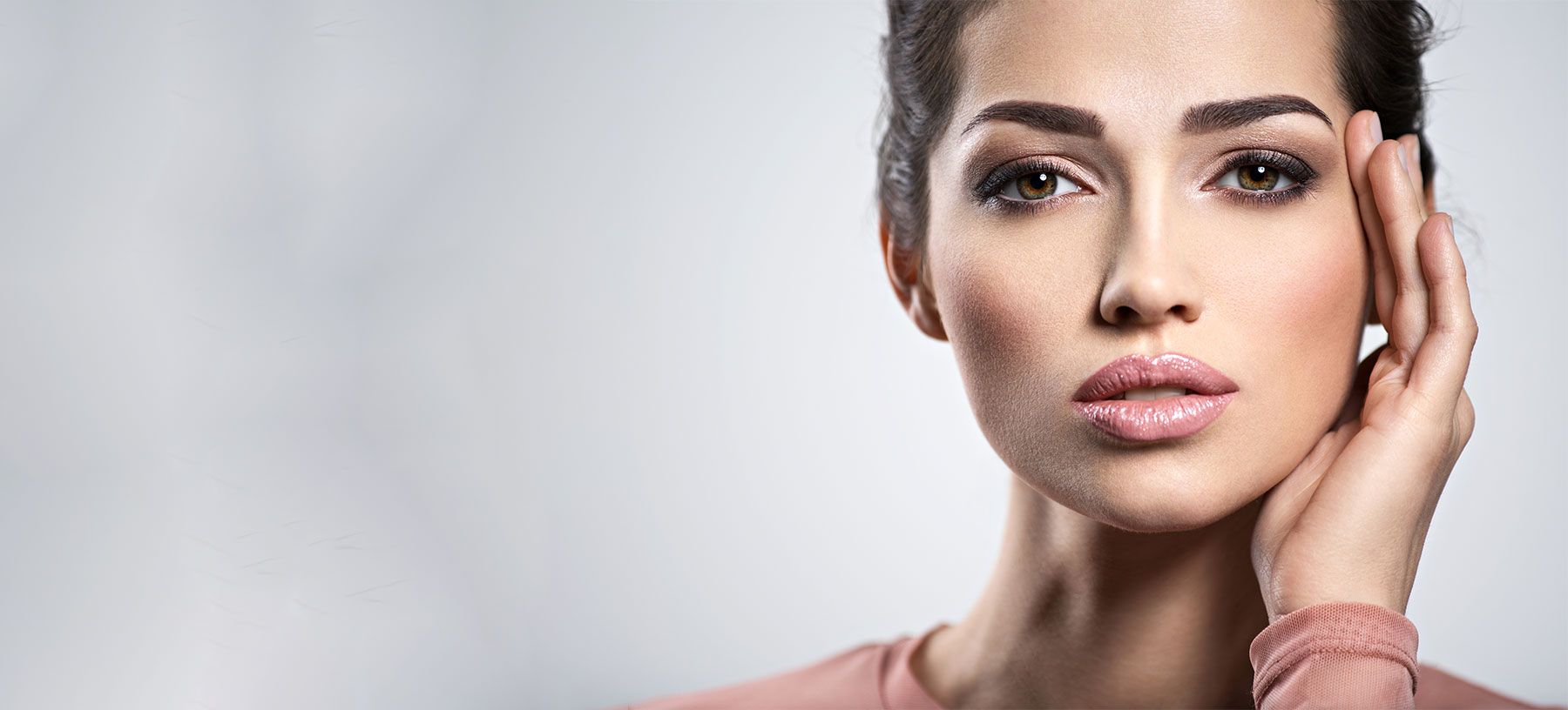 Portrait of a woman with natural makeup.